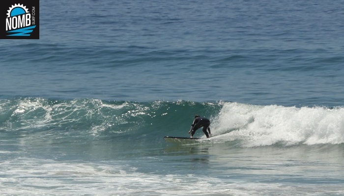 NOMB Surfer Reto working on his bottom turns